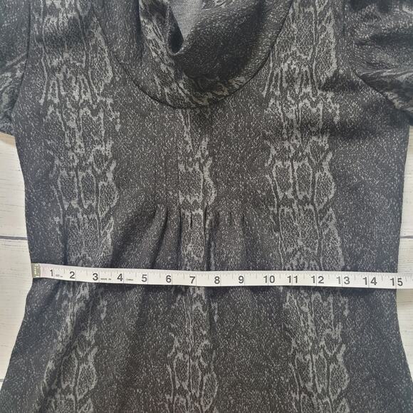 Calvin Klein Size 6 Short Sleeve Mini Sweater Dress Cowl Neckline Boho - Picture 4 of 10